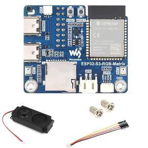 RGB Matrix Driver Board, ESP32-S3 HUB75 LED Matrix Development Board with Dual Microphone Array, TF Card Slot, RTC, IMU, Audio Codec, LVGL Support for AI Display Projects RGB Matrix Driver Board, ESP32-S3 HUB75 LED Matrix Development Board with Dual Microphone Array, TF Card Slot, RTC, IMU, Audio Codec, LVGL Support for AI Display Projects