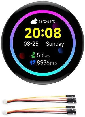 RP2350 1.43" AMOLED Round Display Development Board, 466x466 SPI Interface, Accelerometer & Gyroscope Sensor, RTC Chip, Arduino/MicroPython Compatible RP2350 1.43" AMOLED Round Display Development Board, 466x466 SPI Interface, Accelerometer & Gyroscope Sensor, RTC Chip, Arduino/MicroPython Compatible
