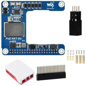 Fits Raspberry Pi 5 PoE HAT (H) - 5V 5A Output, IEEE 802.3af/at Compliant Power Over Ethernet HAT for Pi 5/CM5, Compact Design, Come with Official Pi Case Fits Raspberry Pi 5 PoE HAT (H) - 5V 5A Output, IEEE 802.3af/at Compliant Power Over Ethernet HAT for Pi 5/CM5, Compact Design, Come with Official Pi Case