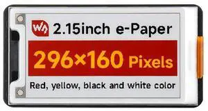 2.15 Inch e-Paper Display HAT+ (G), E-Ink Screen 296x160, Red/Yellow/Black/White, SPI Interface, Fits Raspberry Pi Boards/Jetson Nano/Arduino/STM32/RDK X3 2.15 Inch e-Paper Display HAT+ (G), E-Ink Screen 296x160, Red/Yellow/Black/White, SPI Interface, Fits Raspberry Pi Boards/Jetson Nano/Arduino/STM32/RDK X3