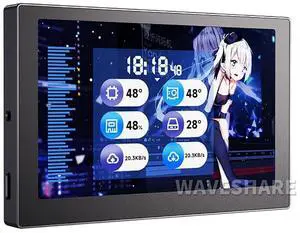 5 Inch USB Monitor Desktop Ambient Screen IPS Panel PC Case Secondary Screen 800×480 Type-C Interface with Music Spectrum Analysis Function (Black) 5 Inch USB Monitor Desktop Ambient Screen IPS Panel PC Case Secondary Screen 800×480 Type-C Interface with Music Spectrum Analysis Function (Black)