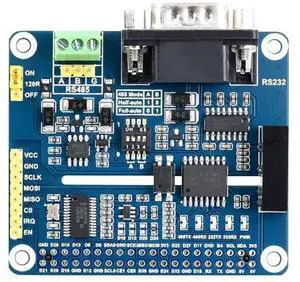 Isolated RS485 RS232 Expansion HAT Board for Raspberry Pi Series, Control via SPI, Overcurrent/Overvoltage Proof Isolated RS485 RS232 Expansion HAT Board for Raspberry Pi Series, Control via SPI, Overcurrent/Overvoltage Proof