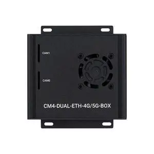 Dual Gigabit Ethernet 5G/4G Mini-Computer Based On Pi Compute Module 4 (CM4 NOT Included), Cooling Fan Inside, Metal Case Cover Dual Gigabit Ethernet 5G/4G Mini-Computer Based On Pi Compute Module 4 (CM4 NOT Included), Cooling Fan Inside, Metal Case Cover