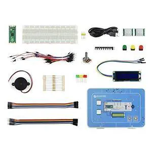 for Raspberry Pi Pico Basic Kit Pack, MicroPython Programming Learning Kit with The Pico+ Breadboard +LCD1602 RGB Module + PIR Sensor+RGB LED,etc for Raspberry Pi Pico Basic Kit Pack, MicroPython Programming Learning Kit with The Pico+ Breadboard +LCD1602 RGB Module + PIR Sensor+RGB LED,etc