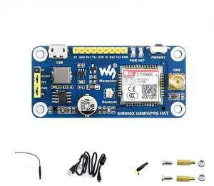 Raspberry Pi GSM/GPRS/Bluetooth HAT Based on SIM800C Supports SMS, GPRS, DTMF, HTTP, FTP, MMS, email for Band GSM 850/EGSM 900/DCS Compatible with Pi 2B/3B/3B+/4B/Zero/Zero W,Jetson Nano Raspberry Pi GSM/GPRS/Bluetooth HAT Based on SIM800C Supports SMS, GPRS, DTMF, HTTP, FTP, MMS, email for Band GSM 850/EGSM 900/DCS Compatible with Pi 2B/3B/3B+/4B/Zero/Zero W,Jetson Nano