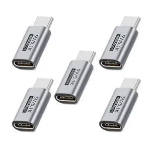 5 Pack USB C to USB C Voltage Converter Adapter for 20V to 5V Charging with 5.1K Resistor Support 480Mbps Data Transmission 5 Pack USB C to USB C Voltage Converter Adapter for 20V to 5V Charging with 5.1K Resistor Support 480Mbps Data Transmission