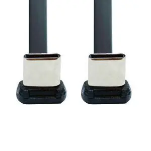 USB C Short Flat Cable USB 2.0 Type C Dual 90 Degree Angled PD 65W Fast Charge Data Extension Cable 70MM USB C Short Flat Cable USB 2.0 Type C Dual 90 Degree Angled PD 65W Fast Charge Data Extension Cable 70MM