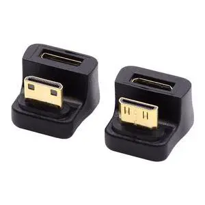 2 Pack Mini HDMI Male to Mini HDMI Female 8K@60Hz 4K@120Hz 180 Degree Angled Converter Connector Adapter 2 Pack Mini HDMI Male to Mini HDMI Female 8K@60Hz 4K@120Hz 180 Degree Angled Converter Connector Adapter