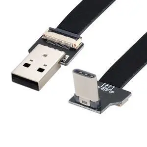 USB C Flat Cable USB 2.0 Male to USB C Male 90 Degree UP Angled Ribbon Flex Extension Cable Adapter 2.0M USB C Flat Cable USB 2.0 Male to USB C Male 90 Degree UP Angled Ribbon Flex Extension Cable Adapter 2.0M