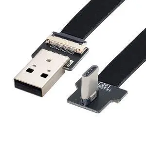 USB C Flat Cable USB 2.0 Male to USB C Male 90 Degree Right Angled Ribbon Flex Extension Cable Adapter 2.0M USB C Flat Cable USB 2.0 Male to USB C Male 90 Degree Right Angled Ribbon Flex Extension Cable Adapter 2.0M