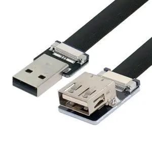 USB 2.0 Flat Cable USB 2.0 Male to Female Data Transfer Charging Ribbon Flex Extension Cable Adapter 0.5M USB 2.0 Flat Cable USB 2.0 Male to Female Data Transfer Charging Ribbon Flex Extension Cable Adapter 0.5M