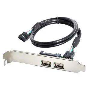 2 Port USB 2.0 Front Panel Header 9Pin 1 Male to 2 USB 2.0 Female Chassis Back Panel Port Extension Cable 30cm with 120mm PCI-E Slot Bracket 2 Port USB 2.0 Front Panel Header 9Pin 1 Male to 2 USB 2.0 Female Chassis Back Panel Port Extension Cable 30cm with 120mm PCI-E Slot Bracket
