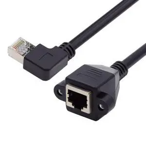 Cat6 RJ45 Cable,8P8C FTP STP UTP Cat6 Male to Female LAN Ethernet Network Extension Cable Right 90 Degree Angled with Panel Mount Holes Cat6 RJ45 Cable,8P8C FTP STP UTP Cat6 Male to Female LAN Ethernet Network Extension Cable Right 90 Degree Angled with Panel Mount Holes