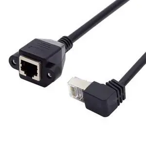 RJ45 Cable,8P8C FTP STP UTP Cat6 Male to Female LAN Ethernet Network Extension Cable 90 Degree Down Angled with Panel Mount Holes RJ45 Cable,8P8C FTP STP UTP Cat6 Male to Female LAN Ethernet Network Extension Cable 90 Degree Down Angled with Panel Mount Holes