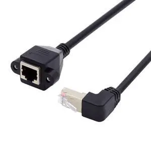 RJ45 Cable,8P8C FTP STP UTP Cat6 Male to Female LAN Ethernet Network Extension Cable 90 Degree UP Angled with Panel Mount Holes RJ45 Cable,8P8C FTP STP UTP Cat6 Male to Female LAN Ethernet Network Extension Cable 90 Degree UP Angled with Panel Mount Holes
