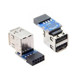 2 Pack USB 2.0 Front Panel Header 9/10Pin 1 Male to 2 USB 2.0 Female Mainboard Header Port Extension Adapter 2 Pack USB 2.0 Front Panel Header 9/10Pin 1 Male to 2 USB 2.0 Female Mainboard Header Port Extension Adapter
