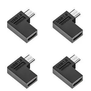 4 Pack USB C to Micro USB Adapter,Micro USB Male to USB C Female 90 Degree Left Angled Converter Connector Adapter Support Charge Data Sync 4 Pack USB C to Micro USB Adapter,Micro USB Male to USB C Female 90 Degree Left Angled Converter Connector Adapter Support Charge Data Sync