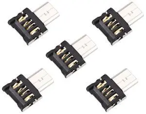 5 Pack Micro USB OTG Adapter Micro USB Male to USB 2.0 Female Ultra Mini Size Connector Adapter 5 Pack Micro USB OTG Adapter Micro USB Male to USB 2.0 Female Ultra Mini Size Connector Adapter