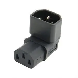 IEC 320 C14 Male to C13 Female 90 Degree Down Angled Power Extension Connector Adapter 10A 250V for Monitor/Computer/PDU Chassis/Printer IEC 320 C14 Male to C13 Female 90 Degree Down Angled Power Extension Connector Adapter 10A 250V for Monitor/Computer/PDU Chassis/Printer