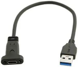 CY USB C Cable,USB 3.0 Type A Male to Type C Female Data Cable 20cm with Panel Mount Screw Hole CY USB C Cable,USB 3.0 Type A Male to Type C Female Data Cable 20cm with Panel Mount Screw Hole