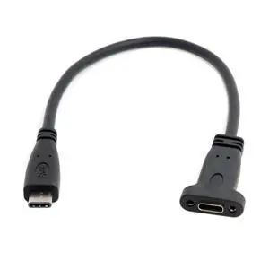 USB C Extension Cable USB 3.1 Gen 2 10Gbps Male to Female Fast Charging Data Transfer Extension Cable 0.2M with Panel Mount Screw Hole USB C Extension Cable USB 3.1 Gen 2 10Gbps Male to Female Fast Charging Data Transfer Extension Cable 0.2M with Panel Mount Screw Hole