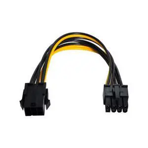 PCI-E PCI Express 6Pin to 8Pin Video Card Extension Power Cable for Graphics Adapter PCI-E PCI Express 6Pin to 8Pin Video Card Extension Power Cable for Graphics Adapter