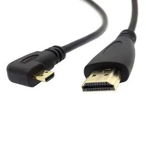 HDMI Male to Micro HDMI Male 90 Degree Left Angled HDTV Cable for Cell Phone & Tablet & Camera 1.5M HDMI Male to Micro HDMI Male 90 Degree Left Angled HDTV Cable for Cell Phone & Tablet & Camera 1.5M