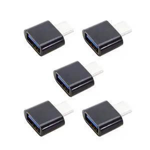 5 Pack USB to USB C OTG Adapter USB C Male to USB 2.0 Female Converter Adapter Black 5 Pack USB to USB C OTG Adapter USB C Male to USB 2.0 Female Converter Adapter Black