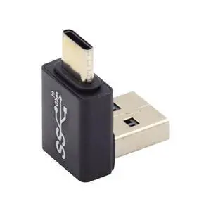 USB 3.0/3.1 Connector USB C to USB 3.0 Data 10Gbps Charge Adapter 90 Degree Down Angled USB 3.0/3.1 Connector USB C to USB 3.0 Data 10Gbps Charge Adapter 90 Degree Down Angled