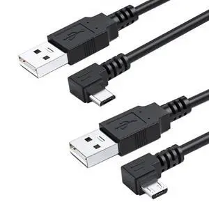 2 Pack USB to Micro USB Cable,USB 2.0 Male to Micro USB 5Pin Male 90 Degree Angled Charge Data Transfer Extension Cable 1.0M 2 Pack USB to Micro USB Cable,USB 2.0 Male to Micro USB 5Pin Male 90 Degree Angled Charge Data Transfer Extension Cable 1.0M