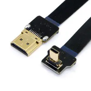 CY 90 Degree UP Angled FPC Flat Micro HDMI Cable - 20cm for FPV, HDTV, Multicopter, Aerial Photography, HDMI Port Display CY 90 Degree UP Angled FPC Flat Micro HDMI Cable - 20cm for FPV, HDTV, Multicopter, Aerial Photography, HDMI Port Display