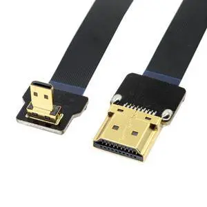 CYFPV Micro HDMI to HDMI Male Extension FPC Flat Cable 1080P 90 Degree Down Angled 0.2M CYFPV Micro HDMI to HDMI Male Extension FPC Flat Cable 1080P 90 Degree Down Angled 0.2M