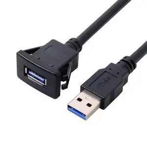 USB 3.0 Flush Mount Male to Female Extension Cable for Car Dashboard Panel Mount 1.0M USB 3.0 Flush Mount Male to Female Extension Cable for Car Dashboard Panel Mount 1.0M