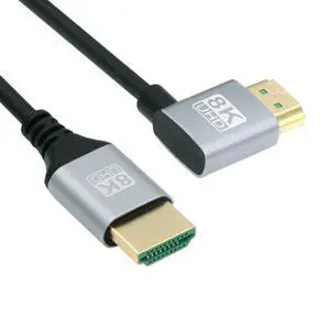 HDMI 2.1 Cable,HDMI Male to Male 90 Degree Right Angled 8K@60Hz 4K@120Hz 48Gbps Ultra High-Speed Gold-Plated Cable 1.0M for TV, Monitor, Computer HDMI 2.1 Cable,HDMI Male to Male 90 Degree Right Angled 8K@60Hz 4K@120Hz 48Gbps Ultra High-Speed Gold-Plated Cable 1.0M for TV, Monitor, Computer