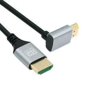 HDMI 2.1 Cable,HDMI Male to Male 90 Degree UP Angled 8K@60Hz 4K@120Hz 48Gbps Ultra High-Speed Gold-Plated Cable 1.0M for TV, Monitor, Computer HDMI 2.1 Cable,HDMI Male to Male 90 Degree UP Angled 8K@60Hz 4K@120Hz 48Gbps Ultra High-Speed Gold-Plated Cable 1.0M for TV, Monitor, Computer