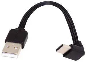 USB C Short Flat Cable, USB 2.0 Type A Male to USB C Male 90 Degree UP Angled 4 Wires 5V 2A Charge Data Extension Silicone Cable 4 Wires 30AWG 13cm USB C Short Flat Cable, USB 2.0 Type A Male to USB C Male 90 Degree UP Angled 4 Wires 5V 2A Charge Data Extension Silicone Cable 4 Wires 30AWG 13cm