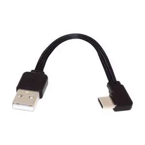 CY USB 2.0 Type-A Male to USB-C Type-C Male Flat Slim FPC 90 Degree Angled Data Cable for FPV & Disk & Phone 13cm CY USB 2.0 Type-A Male to USB-C Type-C Male Flat Slim FPC 90 Degree Angled Data Cable for FPV & Disk & Phone 13cm