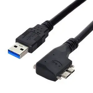 Micro USB 3.0 Cable USB 3.0 Male to Micro B Male 90 Degree Right Angled Data Transfer Extension Cable with Mount Panel Screws 1.2M Micro USB 3.0 Cable USB 3.0 Male to Micro B Male 90 Degree Right Angled Data Transfer Extension Cable with Mount Panel Screws 1.2M
