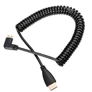 HDMI to Mini HDMI 90 Degree Right Angled Stretch Coiled Cable 4K 60hz 1.2M HDMI to Mini HDMI 90 Degree Right Angled Stretch Coiled Cable 4K 60hz 1.2M