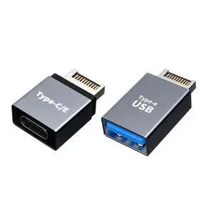 2 Pack USB 3.0/USB C to USB 3.1 Type-E Front Panel Socket Motherboard Header Adapter 2 Pack USB 3.0/USB C to USB 3.1 Type-E Front Panel Socket Motherboard Header Adapter