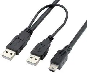 USB 2.0 to Mini USB 5Pin Data Cable with Extra Power Cable for Hard Disk Drive USB 2.0 to Mini USB 5Pin Data Cable with Extra Power Cable for Hard Disk Drive