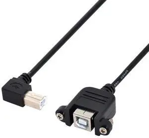 USB 2.0 Type B Printer Scanner Hard Disk Extension Data Cable with Screws for Panel Mount 100cm 90 Degree Right Angled USB 2.0 Type B Printer Scanner Hard Disk Extension Data Cable with Screws for Panel Mount 100cm 90 Degree Right Angled