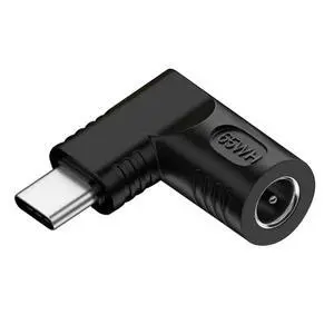 USB C 65W Connector,DC Jack 5.5x1.7mm Input to USB Type C 90 Degree Angled Power Plug Charge Adapter for Laptop Phone USB C 65W Connector,DC Jack 5.5x1.7mm Input to USB Type C 90 Degree Angled Power Plug Charge Adapter for Laptop Phone