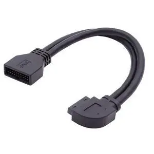 USB 3.0 Front Panel Header 19/20Pin Male to Female 90 Degree Left Angled Mainboard Header Port Extension Cable Adapter USB 3.0 Front Panel Header 19/20Pin Male to Female 90 Degree Left Angled Mainboard Header Port Extension Cable Adapter