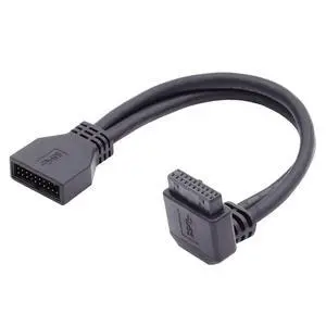 USB 3.0 Front Panel Header 19/20Pin Male to Female 90 Degree Down Angled Mainboard Header Port Extension Cable Adapter USB 3.0 Front Panel Header 19/20Pin Male to Female 90 Degree Down Angled Mainboard Header Port Extension Cable Adapter