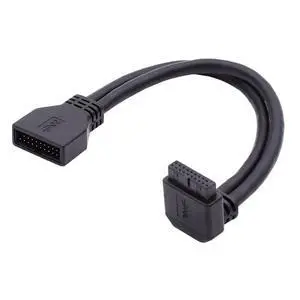 USB 3.0 Front Panel Header 19/20Pin Male to Female 90 Degree UP Angled Mainboard Header Port Extension Cable Adapter USB 3.0 Front Panel Header 19/20Pin Male to Female 90 Degree UP Angled Mainboard Header Port Extension Cable Adapter