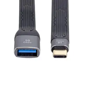 USB 3.0 Type A Female to USB-C USB 3.1 Type C Male Host OTG Flat Slim FPC Data Cable for Laptop & Phone USB 3.0 Type A Female to USB-C USB 3.1 Type C Male Host OTG Flat Slim FPC Data Cable for Laptop & Phone