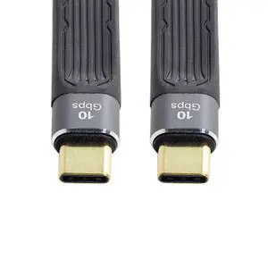 USB-C Type-C Male to USB-C Male USB 3.1 10Gbps 65W 3A Flat Slim FPC Data Cable for Laptop & Phone 13cm USB-C Type-C Male to USB-C Male USB 3.1 10Gbps 65W 3A Flat Slim FPC Data Cable for Laptop & Phone 13cm