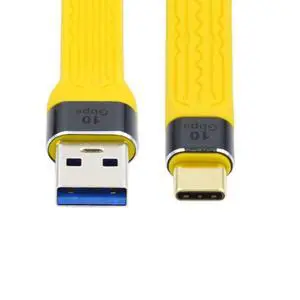 USB to USB C Cable,USB 3.0 Type A Male to USB 3.1 Type C Male Host 10Gbps Flat Slim FPC Data Cable for Laptop & Phone Yellow USB to USB C Cable,USB 3.0 Type A Male to USB 3.1 Type C Male Host 10Gbps Flat Slim FPC Data Cable for Laptop & Phone Yellow