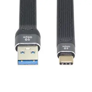 USB 3.0 Type A Male to USB-C USB 3.1 Type C Male Host 10Gbps Flat Slim FPC Data Cable for Laptop & Phone USB 3.0 Type A Male to USB-C USB 3.1 Type C Male Host 10Gbps Flat Slim FPC Data Cable for Laptop & Phone